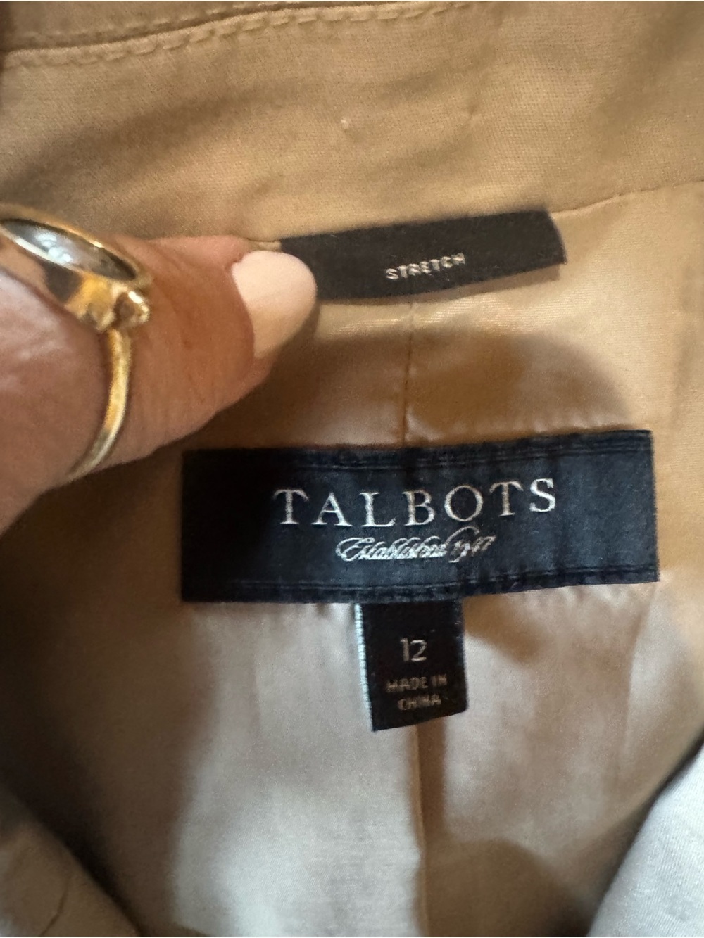 Talbots Light Khaki Single-Button Blazer - Picture 4 of 4